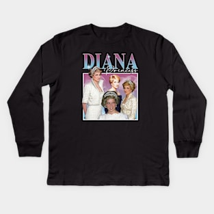 Princess Diana Homage Vintage Kids Long Sleeve T-Shirt